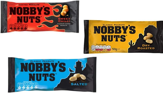 Nobby's Nuts Mixed Case of Peanut Flavours 24 Pack (Sweet Chilli, Dry Roasted & Salted) : Amazon.co.uk: Grocery