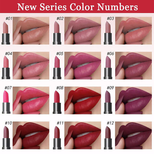 6 Pcs Brown Nude Pink Purple Red Matte Lipstick Sets,Wine Lipstick For Women Longlasting,Labiales Magicos 24 Horas Originales,Long Lasting 24 Hrs Waterproof Lipstick Pack,Labiales Mate