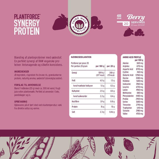 Plantforce Synergy Protein Chocolate - Raw Vegan Proteins - 400G