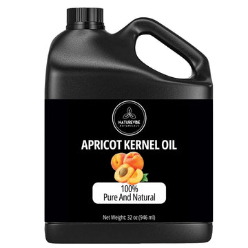 Naturevibe Botanicals Apricot Oil 32 Ounces 100% Pure & Natural Carrier Oil | Cold Pressed | Used on Face and Hair | Body Oil (946 ml)