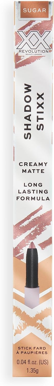 Xx Revolution, Eyeshadow Stixx, Eye Primer Or Blendable Eyeshadow, Creamy Formula, Matte Finish, Includes Sharpener, Sugar - Pink Nude, 1.35G