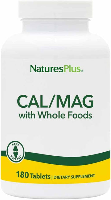 Naturesplus Source Of Life Cal/Mag Mineral Supplement- 500 Mg Calcium, 250 Mg Magnesium, 180 Vegetarian Tablets - Whole Food Supplement, Promotes Bone Health - Gluten-Free - 90 Servings