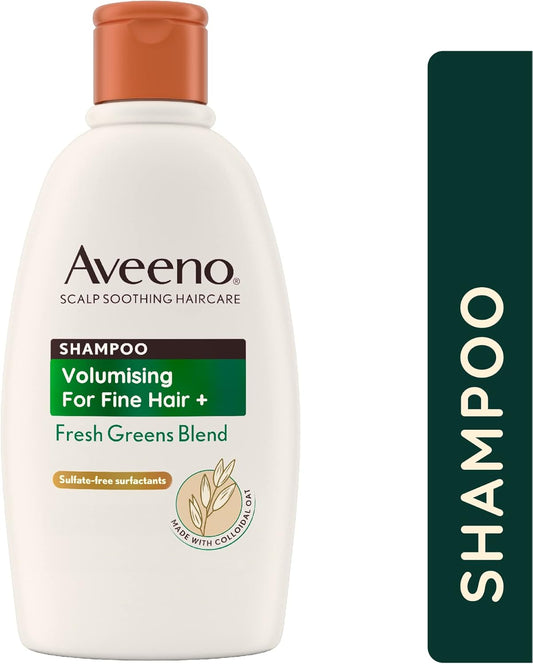 Aveeno Volumising Fresh Greens Scalp Soothing Mint, Cucumber And Rosemary Shampoo For Fine Hair 300Ml