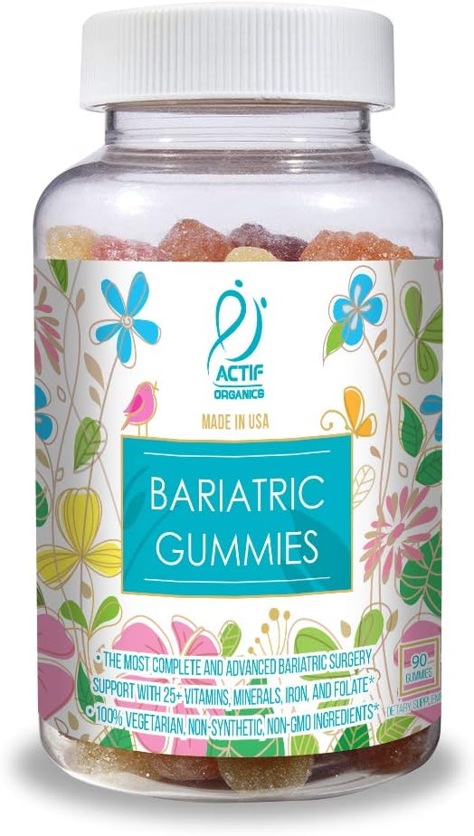 Actif Organic Bariatric Gummies With 25+ Organic Vitamins And Minerals For Bariatric Surgery, Advanced Formula – Non Gmo, 90 Count