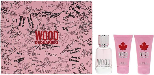 Dsquared2 Wood For Her 3 Piece Gift Set: Eau De Toilette 50Ml - Shower Gel 50Ml