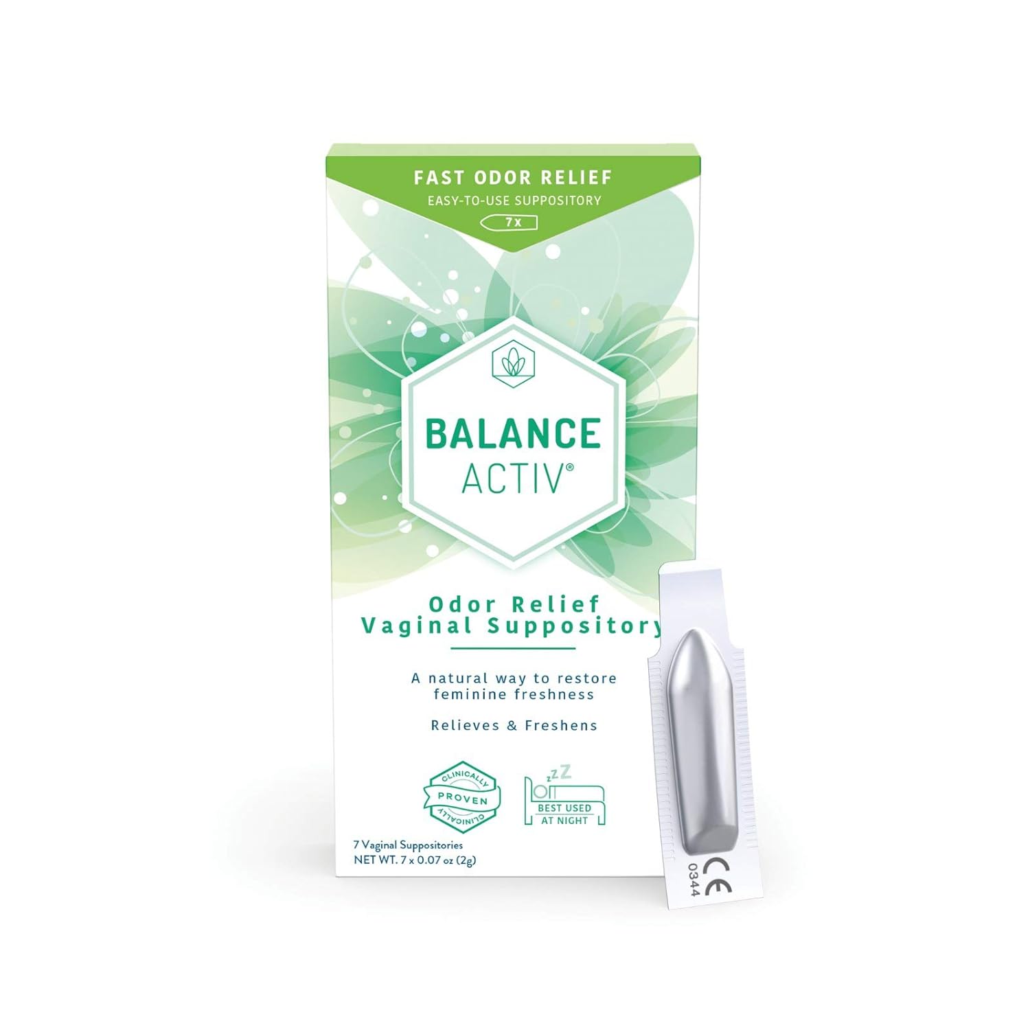 Balance Activ | Odor Relief Vaginal Suppository for Women | Works Naturally to Rapidly Relieve Unpleasant Odor and Restore Feminine Freshness