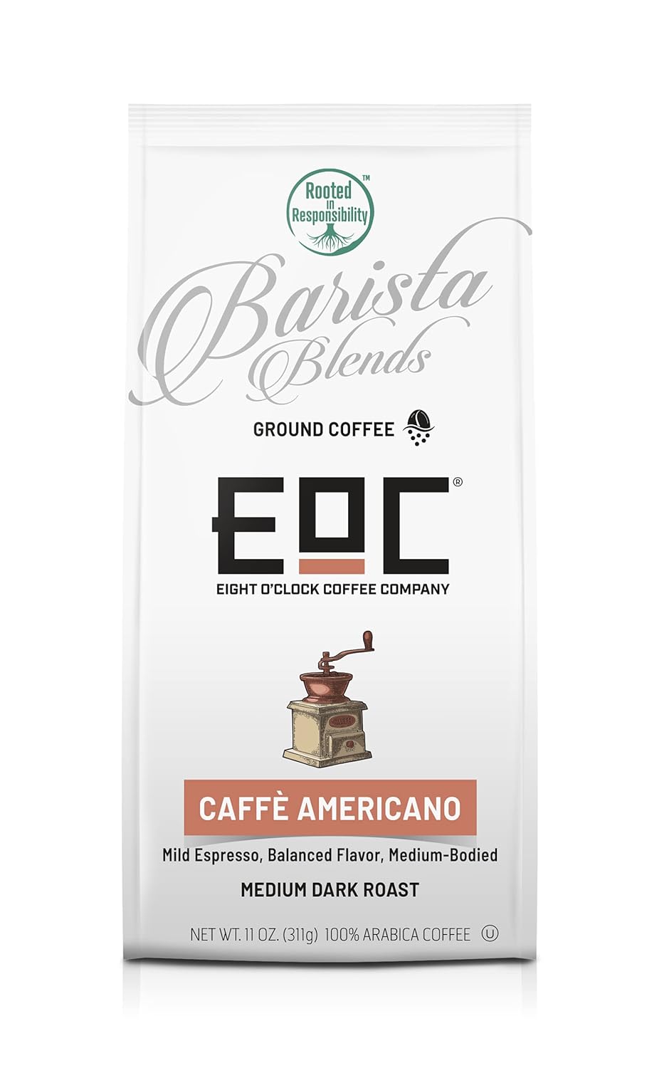 Eight O'Clock Coffee Barista Blends Caffe Americano, 11 Ounce, Mild Espresso, Medium Bodied Balanced Flavor