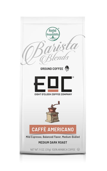 Eight O'Clock Coffee Barista Blends Caffe Americano, 11 Ounce, Mild Espresso, Medium Bodied Balanced Flavor