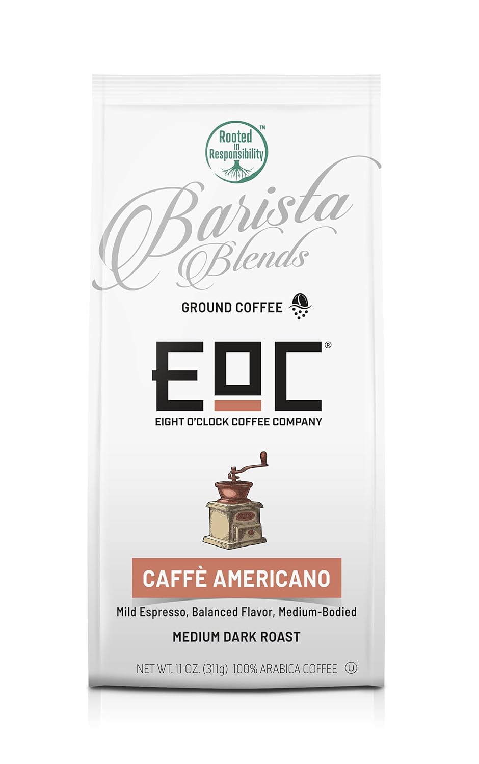 Eight O'Clock Coffee Barista Blends Caffe Americano, 11 Ounce, Mild Espresso, Medium Bodied Balanced Flavor