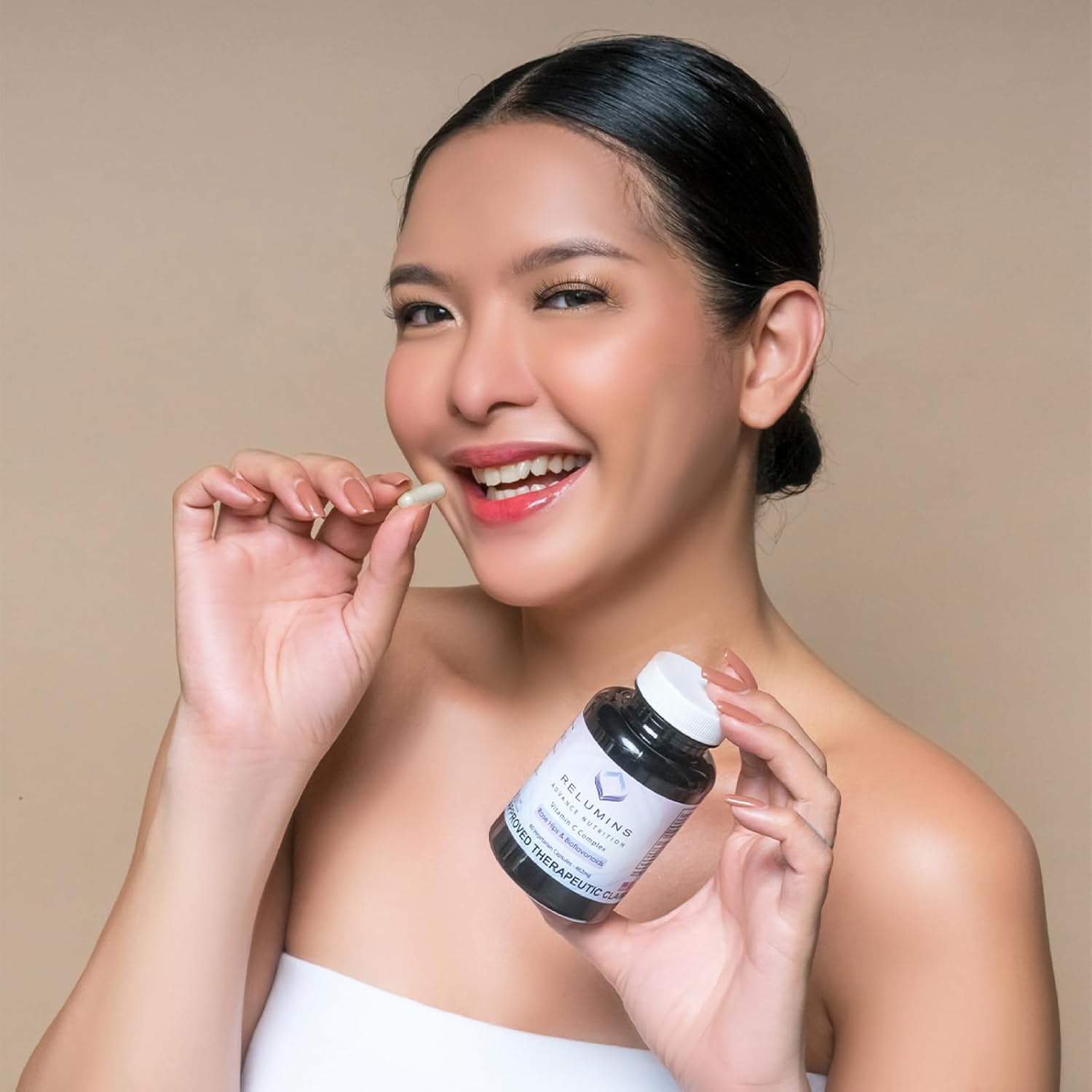 Relumins Advanced Vitamin C Supplement With Rose Hips – 1000Mg Of Vitamin C, Immune Support & Collagen Production, 180 Capsules X 10 Bottles