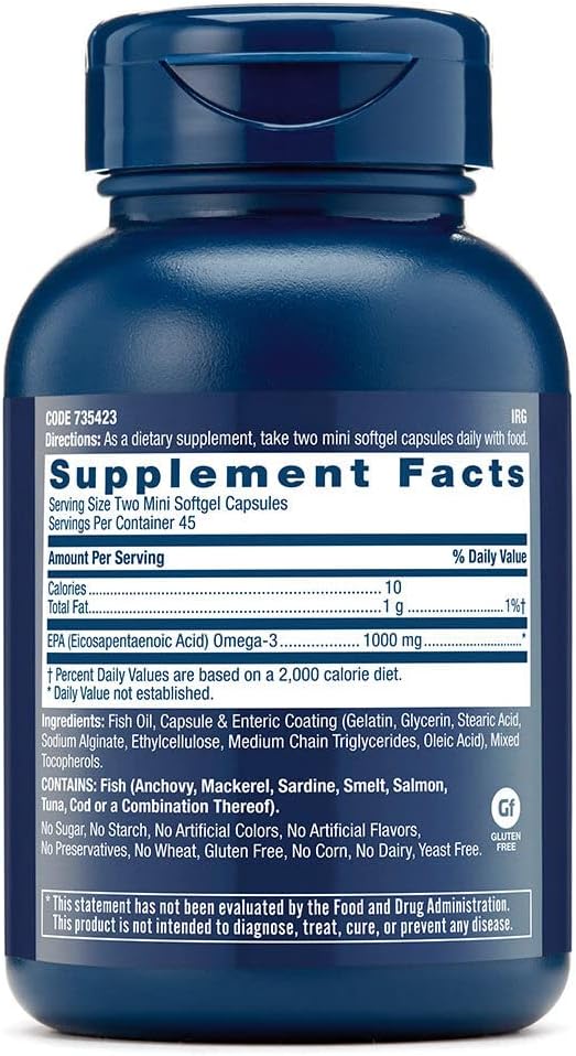 Gnc Triple Strength Epa 1000Mg Mini, 90 Mini Softgels, For Join, Skin, Eye, And Heart Health