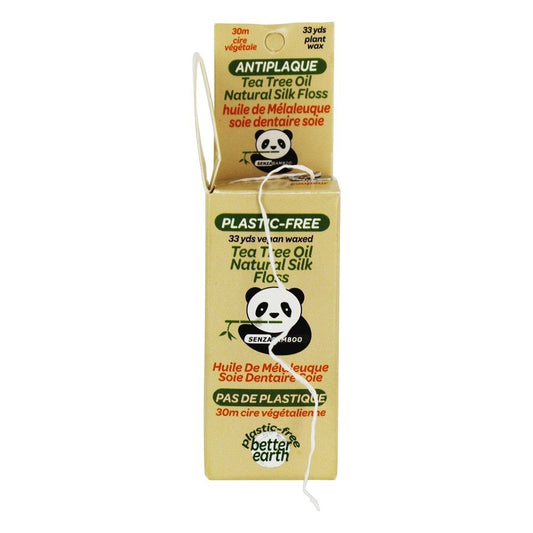 Silk Dental Floss 100% Plastic Free With Tea Tree Oil, 1 Ea