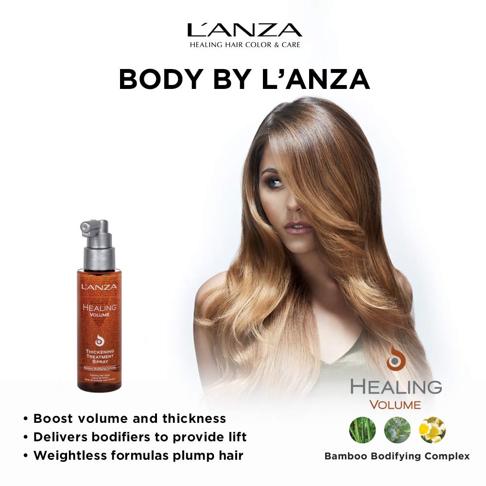 L'ANZA Healing Volume Thickening Treatment Hair Spray, Boosts Shine, Volume, and Thickness for Fine and Flat Hair, Rich With Bamboo Bodifying Complex and Keratin (3.4 Fl Oz) : Beauty & Personal Care