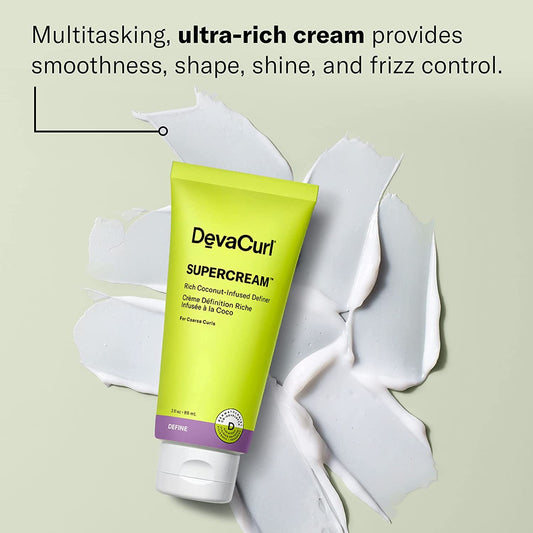 Devacurl Supercream Rich Coconut-Infused Definer, Fragrance Free & Hypoallergenic : Beauty & Personal Care