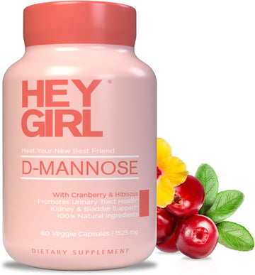 D Mannose Capsules - Fast-Acting Uti Supplement - Cleanse & Flush Impurities - With Natural D-Mannose Powder, Cranberry, Hibiscus & Dandelion - Alternative To Cranberry For Women, 60 Capsules