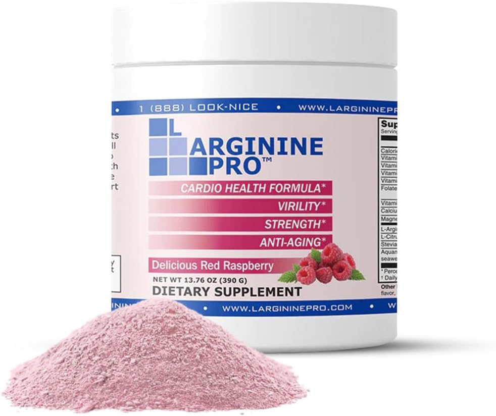 L-ARGININE PRO | L-arginine Supplement Powder | 5,500mg of L-arginine Plus 1,100mg L-Citrulline (1, Raspberry)