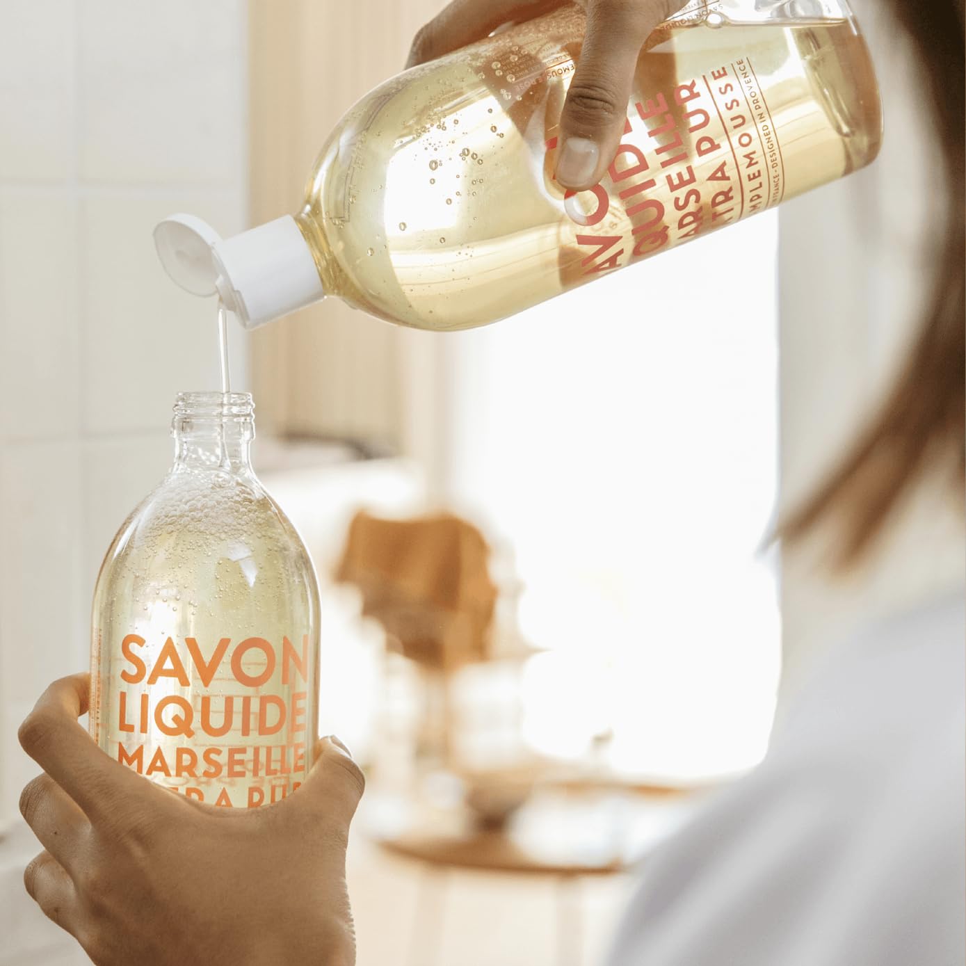Compagnie De Provence Savon De Marseille Extra Pure Liquid Soap - Mediterranean Sea - 33.8 Fl Oz Plastic Bottle Refill