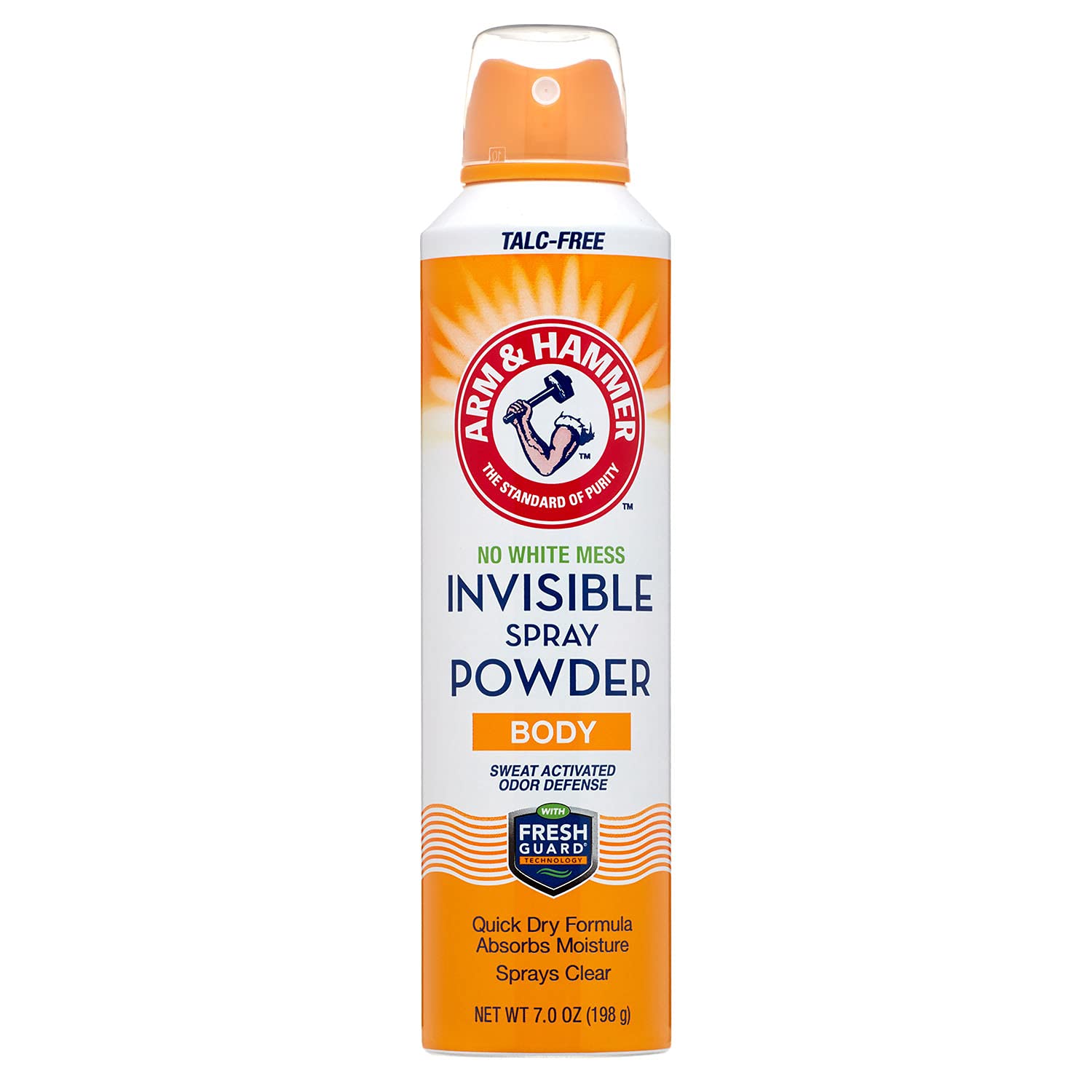 Arm & Hammer Invisible Body Powder Spray, Clear Talc-Free Body Odor & Sweat Control For Men & Women, Spray Body Powder For Women And Men, Arm And Hammer Body Spray Powder, 7 Oz (1 Pack)