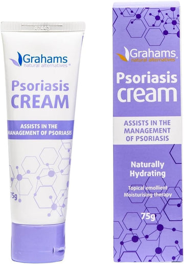 Grahams Natural Moisturising Psoriasis Cream - Clinically Proven Psoriasis Treatment For Scale, Dry Skin & Itchiness On Skin, Face & Scalp - With Calendula, Manuka Honey & Urea | Steroid-Free (75G)