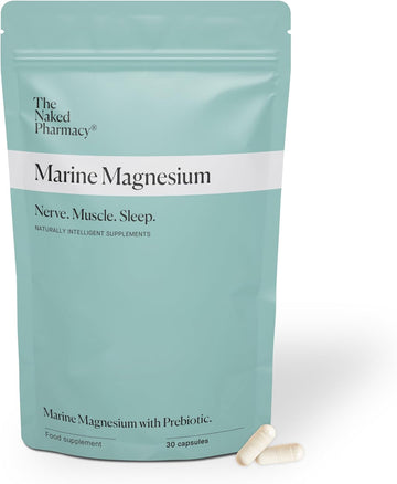 The Naked Pharmacy | Marine Magnesium | Sleep & Nerve/Muscle | Natural Supplements With Prebiotic Baobab | High Strength | No Additives | Vegan | 60 Capsules