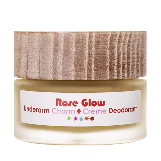 Living Libations - Organic Underarm Charm Cream Deodorant | Natural, Wildcrafted Clean Beauty (Rose Glow, 1 Oz | 30 Ml)