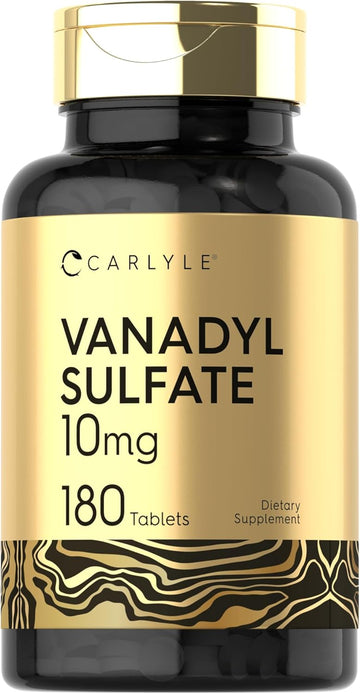 Carlyle Vanadyl Sulfate 10Mg | 180 Tablet Capsules | With Chromium Picolinate | Vegetarian, Non-Gmo, Gluten Free Supplement