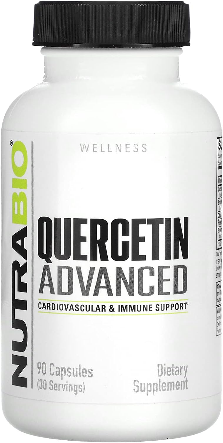 NutraBio Quercetin Advanced with Added Vitamin C and Bromelain - Potent Antioxidant - 90 Capsules