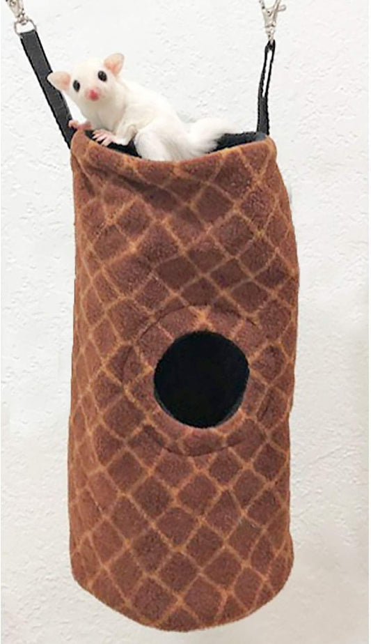 Tree Trunk Pouch (Giraffe) - Hammocks And Bedding For Sugar Glider, Squirrel, Marmoset, Hamster, Rodent, Rat, Reptile, Small Pet