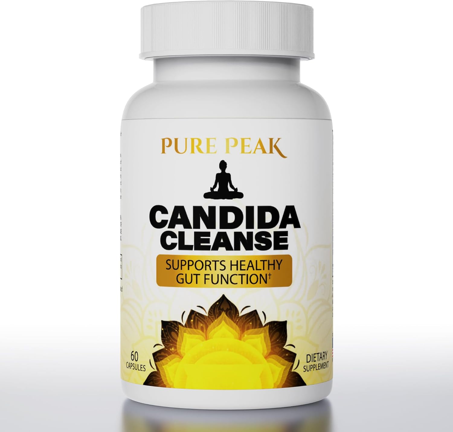 Candida Cleanse - Gut & Colon Support (60 Capsules) - For Men & Women - Natural Herbs For Intestinal Detox - Anti Yeast Overgrowth - Oregano Leaf, Wormwood, Black Walnut, Caprylic Acid