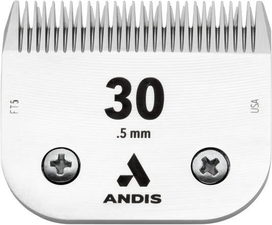 Hair Clipper And Trimmer Accessories : Andis – 64260, Ceramic Edge Pet Clipper Blade - Comprised of Carbon-Infused Steel, Size-30 Blade with Prolonged Sharp Edge, Cuts Hairs at 1/50-Inch Length – for Dogs & Medium Sized Animals, Chrome