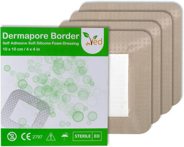 Ved Dermapore Adhesive Wound Dressing- Suitable For Cuts And Grazes, Diabetic Leg Ulcers, Venous Leg Ulcers, Small Pressure Sores- Medium, 9 X 25Cm (Pack Of 5)