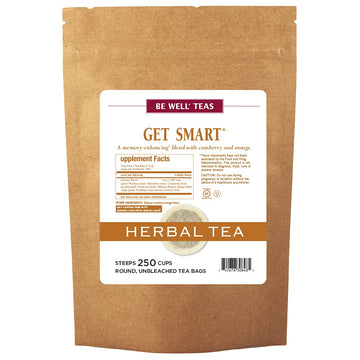 The Republic Of Tea Be Well Teas No. 16, Get Smart Herbal Tea For Memory/Focus, Refill Pack Of 250 Tea Bags