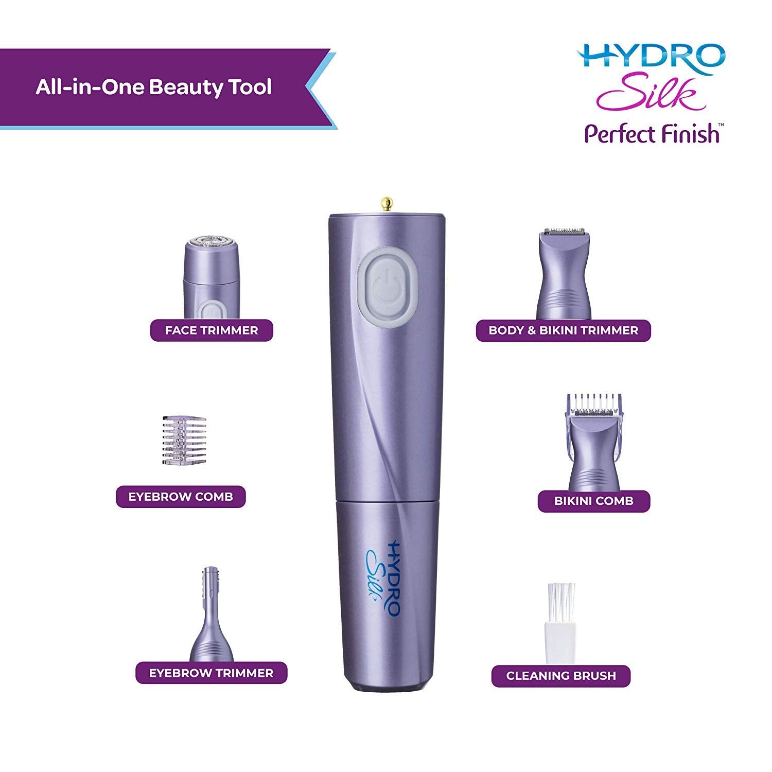 Schick Hydro Silk Perfect Finish Trimmer, 8-In-1 Grooming Kit For Women : Beauty & Personal Care