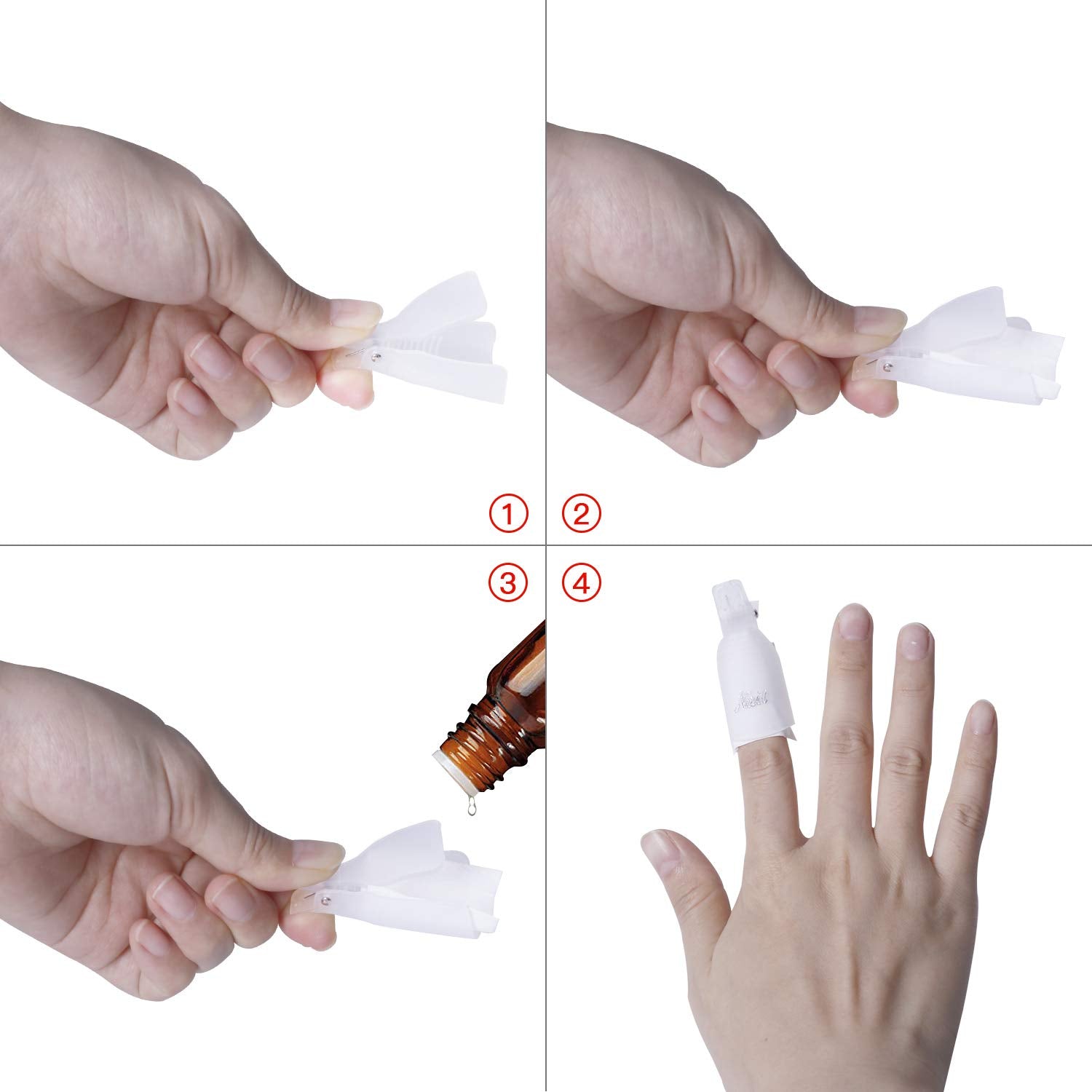 Gospire 10 Pcs Plastic Nail Clip Nail Art Gel Polish Remover Soak Off Cleaner Cap Clip (white) : Beauty & Personal Care