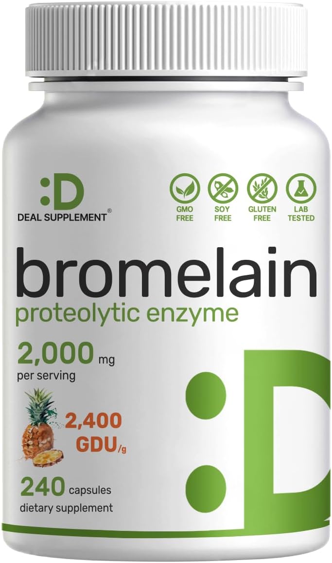 Bromelain Supplement 2,000Mg Per Serving, 240 Capsules – Natural Proteolytic Enzymes From Fresh Pineapple – Supports Nutrient Digestion