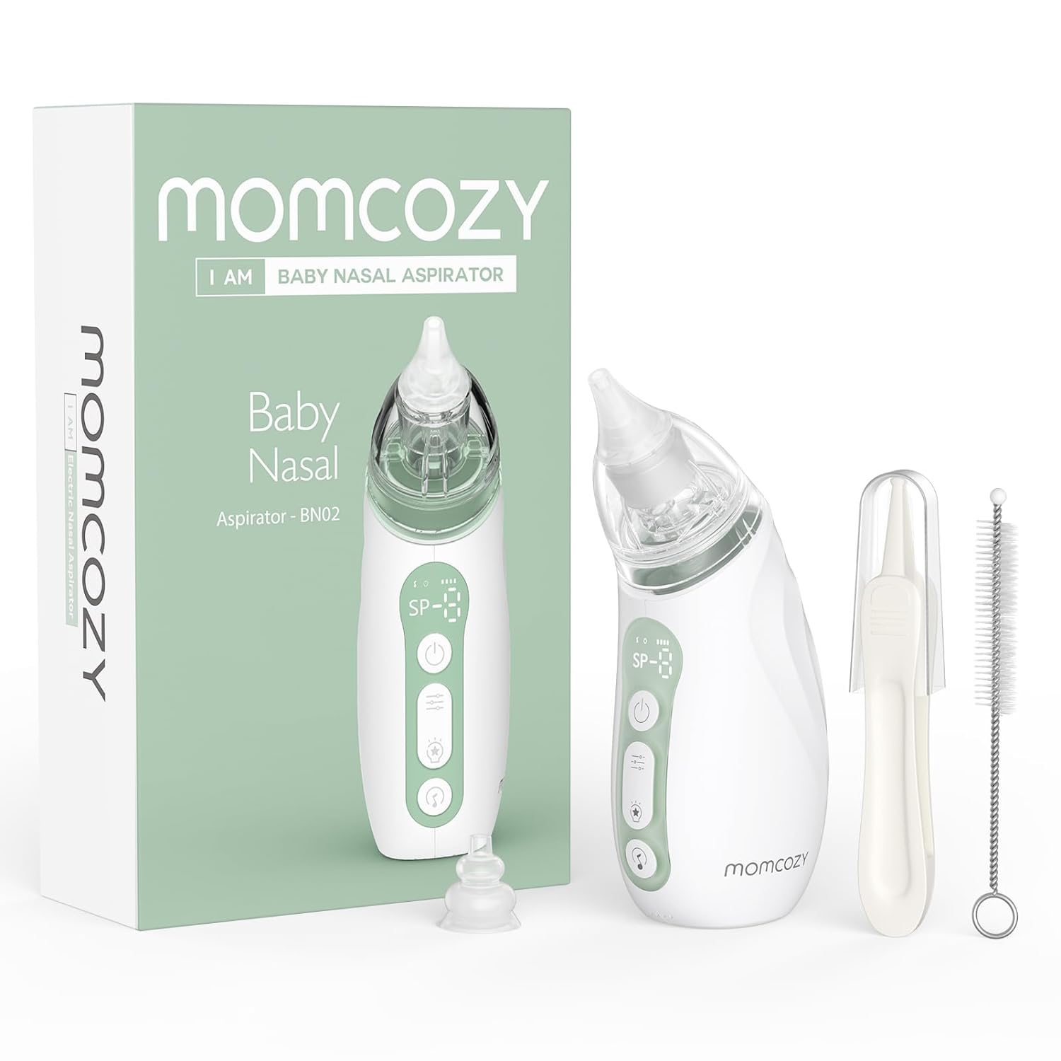 Momcozy Baby Nasal Aspirator, Strong Suction Electric Nose Aspirator for Toddler, Portable Baby Nose Sucker Rechargeable with Light and Music