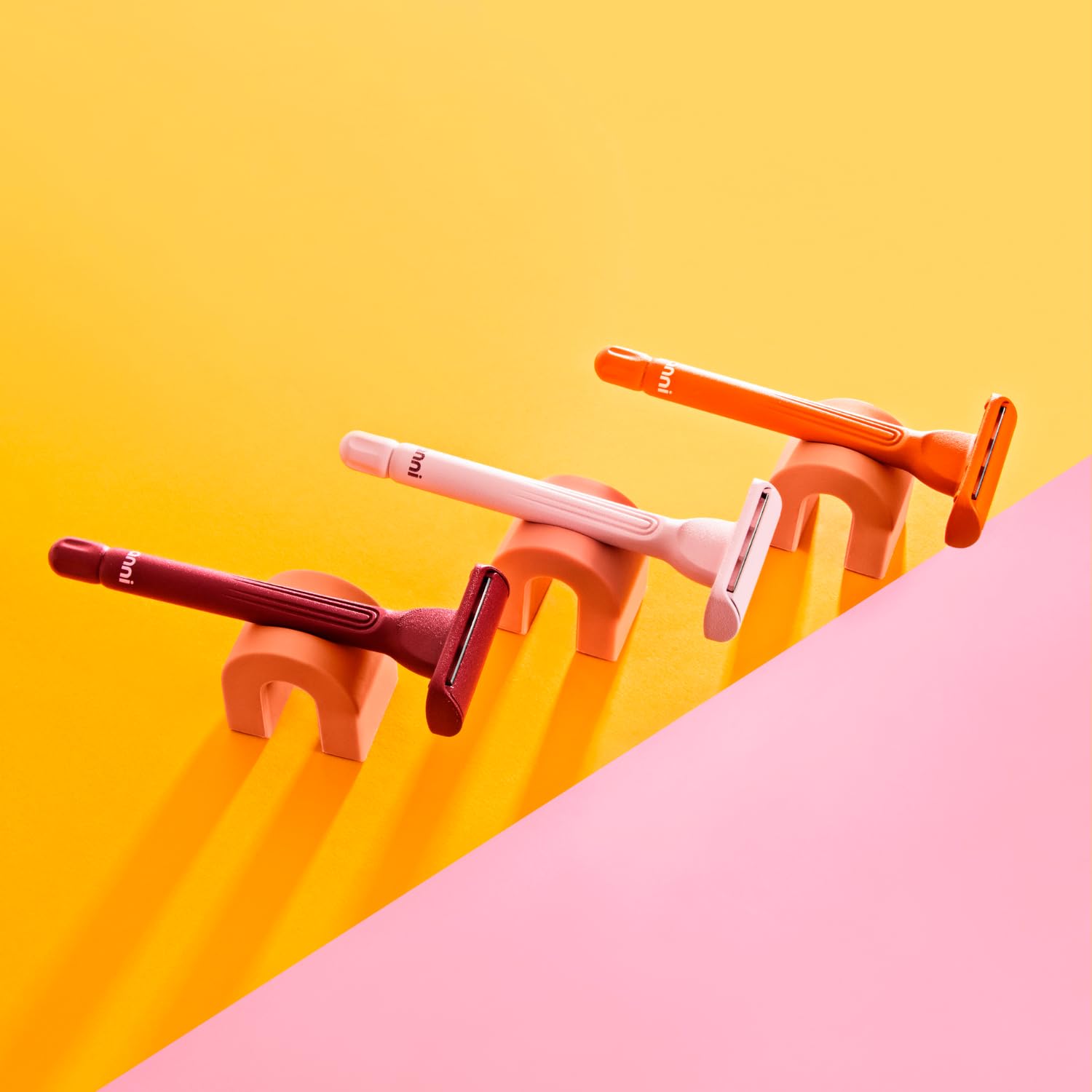 HANNI The Weighted Dermaplane Razor with Blades for Shaving, Safety Shaver for Women, Pubic, Bikini, and Sensitive Area Body Hair Remover, Women's Grooming, Smooth Glide, Long Handle - Flame : Beauty & Personal Care