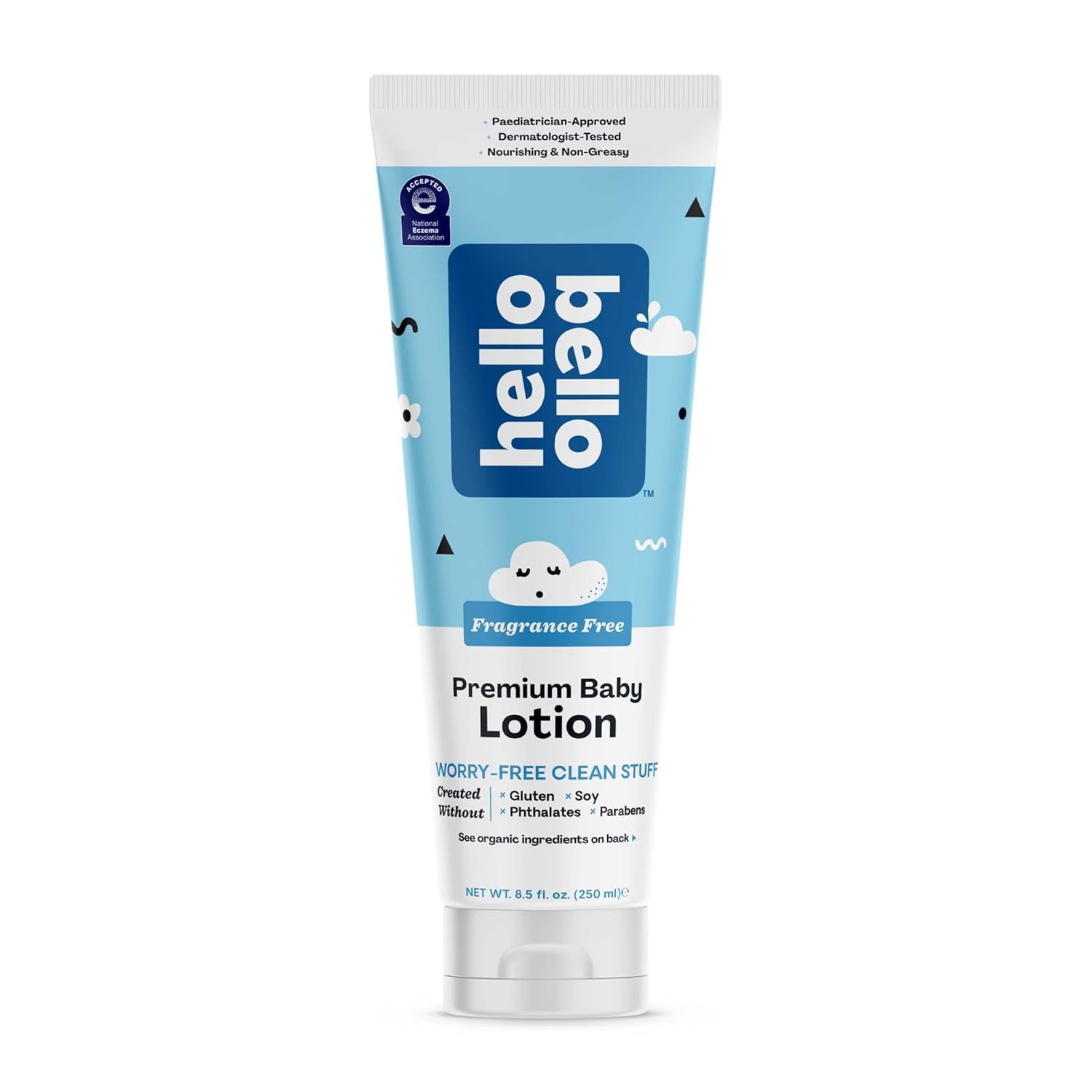 Hello Bello Premium Baby Lotion | Vegan And Cruelty Free Moisturizing, Non-Greasy Lotion For Babies And Kids | Fragrance Free | 8.5 Fl Oz (1 Pack)