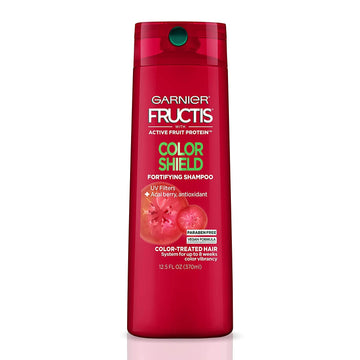Garnier Fructis Color Shield Shampoo, Fortifying Shampoo For Color Treated Hair, Works On All Types Of Hair And Color, Vegan And Paraben Free, 12.5 Fl. Oz. (Packaging May Vary)