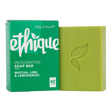 Ethique Invigorating Matcha, Lime, & Lemongrass Soap Bar - Body Wash For All Skin Types - Plastic-Free, Vegan, Cruelty-Free, Eco-Friendly, 4.23 Oz (Pack Of 1)