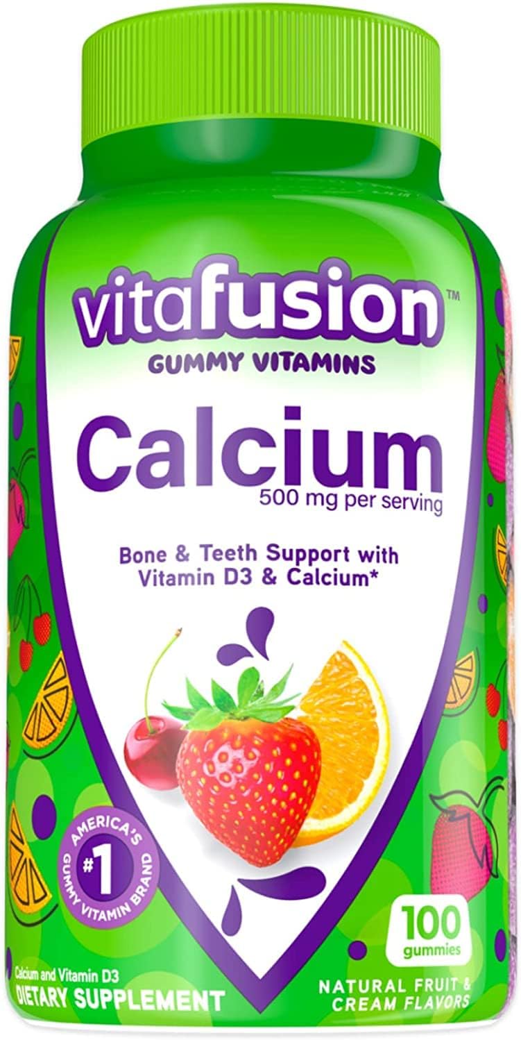 Vitafusion Calcium Gummy Vitamins for Adults, 500mg, Creamy Swirled Fruits, 400 COUNT