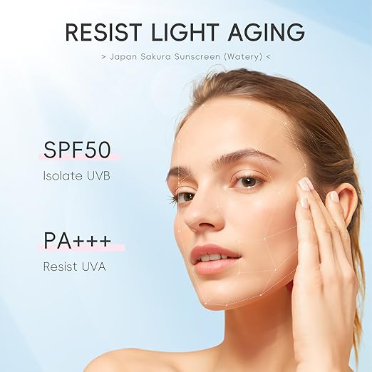 JAPAN Sakura Sunscreen SPF 50+ PA+++ – Facial & Body Sunscreen Skincare Serum | Lightweight Protector Solar Facial for Daily UV Protection