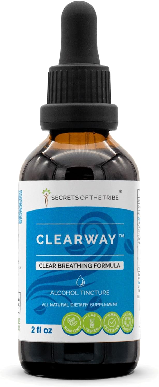 Secrets of the Tribe - Clearway, Clear Breathing Formula, Herbal Supplement Blend Drops Alcohol Liquid Extract (2 fl oz)