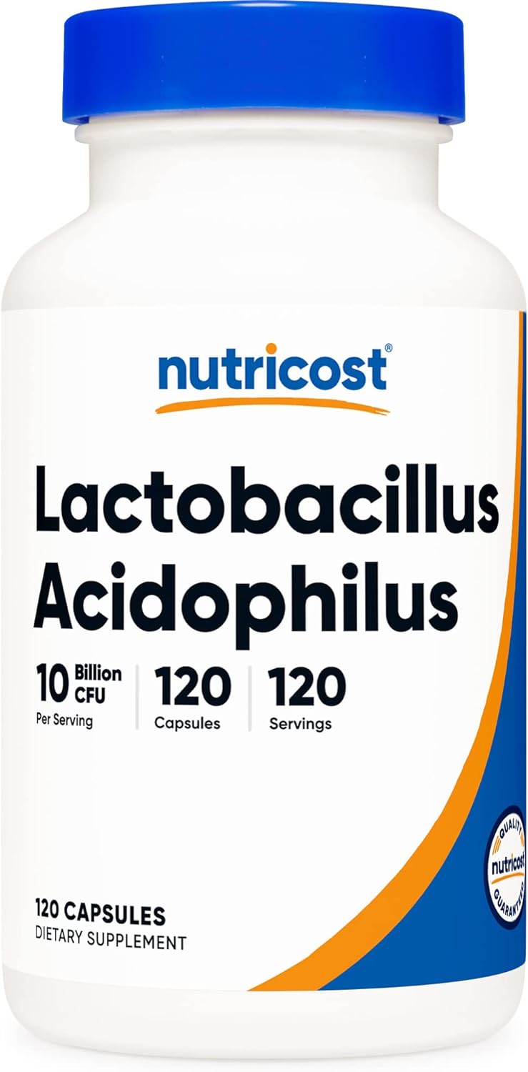 Nutricost Lactobacillus Acidophilus 10 Billion Cfu, 120 Vegetarian Capsules