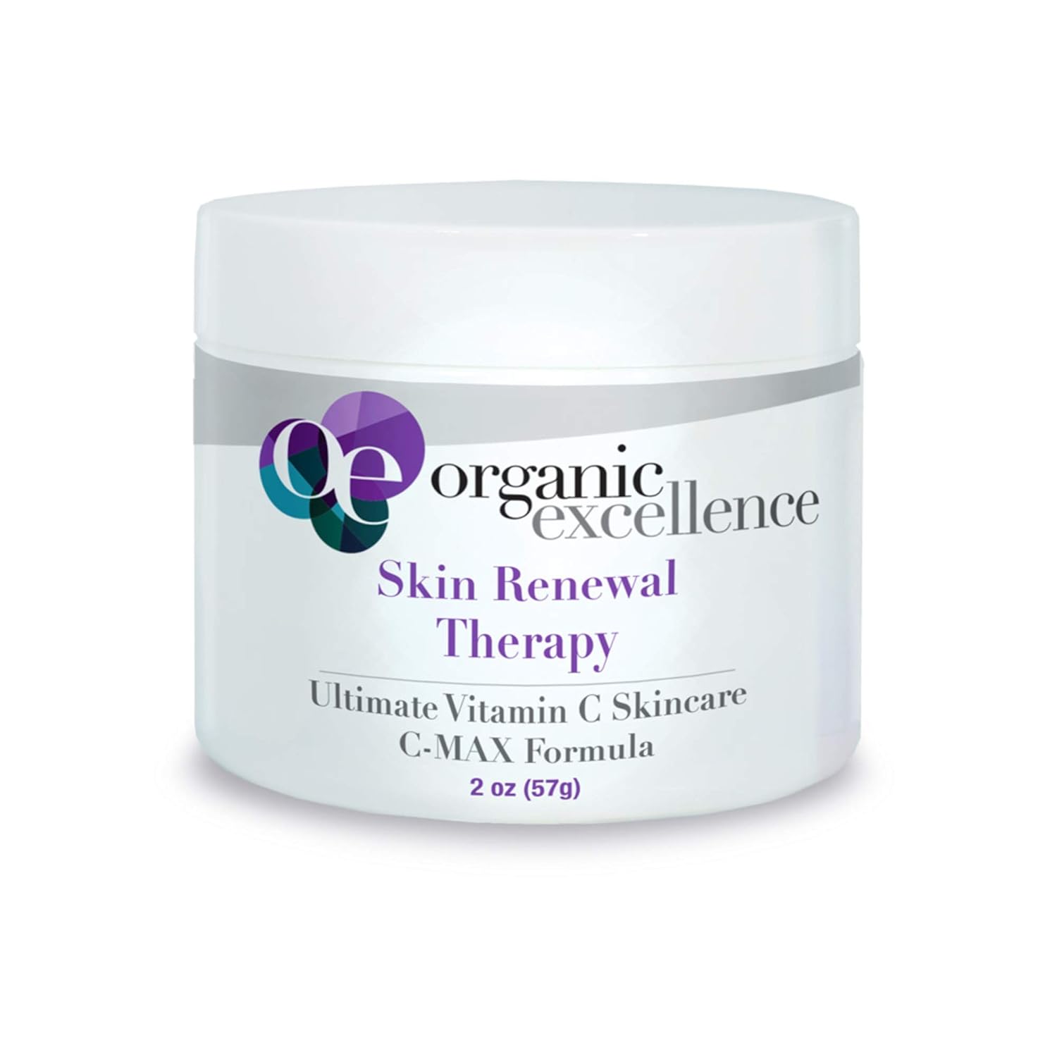Organic Excellence Skin Renewal Therapy, Vitamin C Face & Neck Cream, Moisturizer To Stimulate Collagen Production And Increase Skin Cell Renewal, Organic Natural Non-Toxic Cruelty-Free 2 Oz (57G)