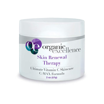 Organic Excellence Skin Renewal Therapy, Vitamin C Face & Neck Cream, Moisturizer To Stimulate Collagen Production And Increase Skin Cell Renewal, Organic Natural Non-Toxic Cruelty-Free 2 Oz (57G)