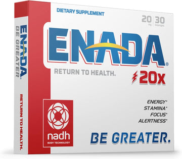 Enada 20X 20Mg Nadh Supplement | Boost Energy, Mental Focus, Stamina | Support Fatigue, Cell Regenerator, Increases Oxygen Capacity| Natural Energy Supplement For Women And Men |60 Lozenges