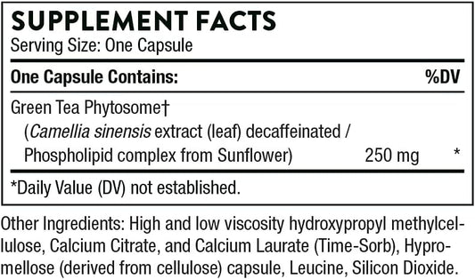 Thorne Green Tea Phytosome - Antioxidant, Liver Protective, And Metabolic Benefits Of Green Tea Without The Caffeine - 60 Capsules