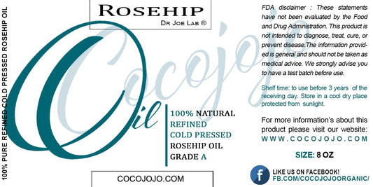 cocojojo Rosehip Oil for Face, Rose Oil for Face, Rose Hip Oil Organic for Face, Organic Rosehip Oil, 100% Pure Unrefined Cold Pressed All Natural for Hair Skin Face Body Nails Jojoba Oil - 8 Oz