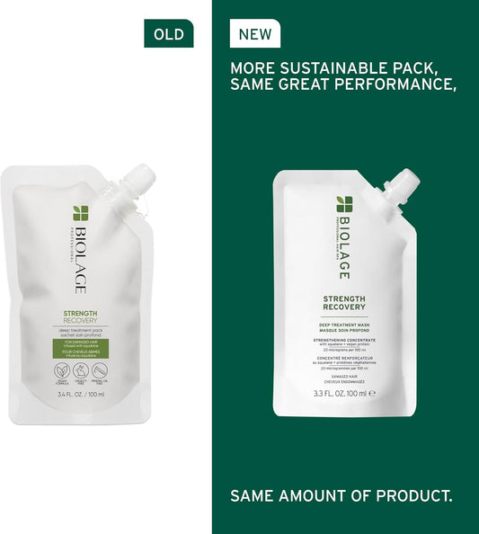 Biolage Strength Recovery Deep Treatment Mask, Moisturising & Strengthening, Enriched With Squalane & Proteins, For Damaged Hair, 100Ml